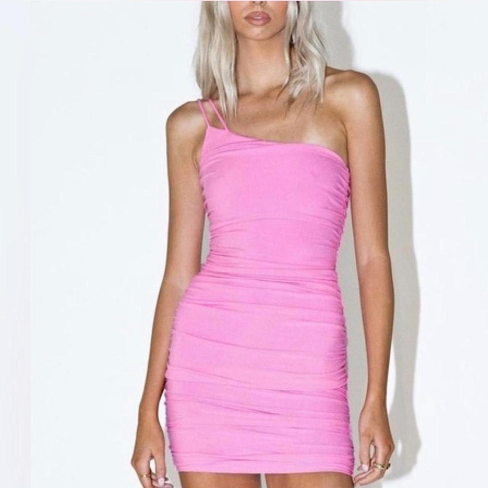 Princess Polly Vibrant Pink One-Shoulder Dress